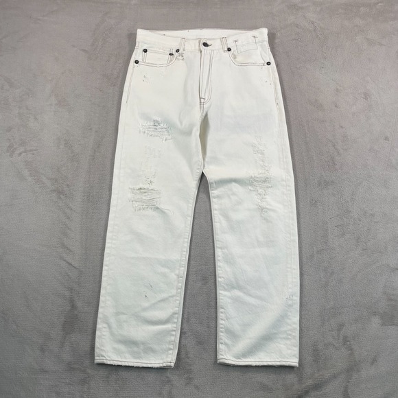 R13 Boy Straight Distressed Patchwork Jeans Women 27 Holly Splatter NWOT $999